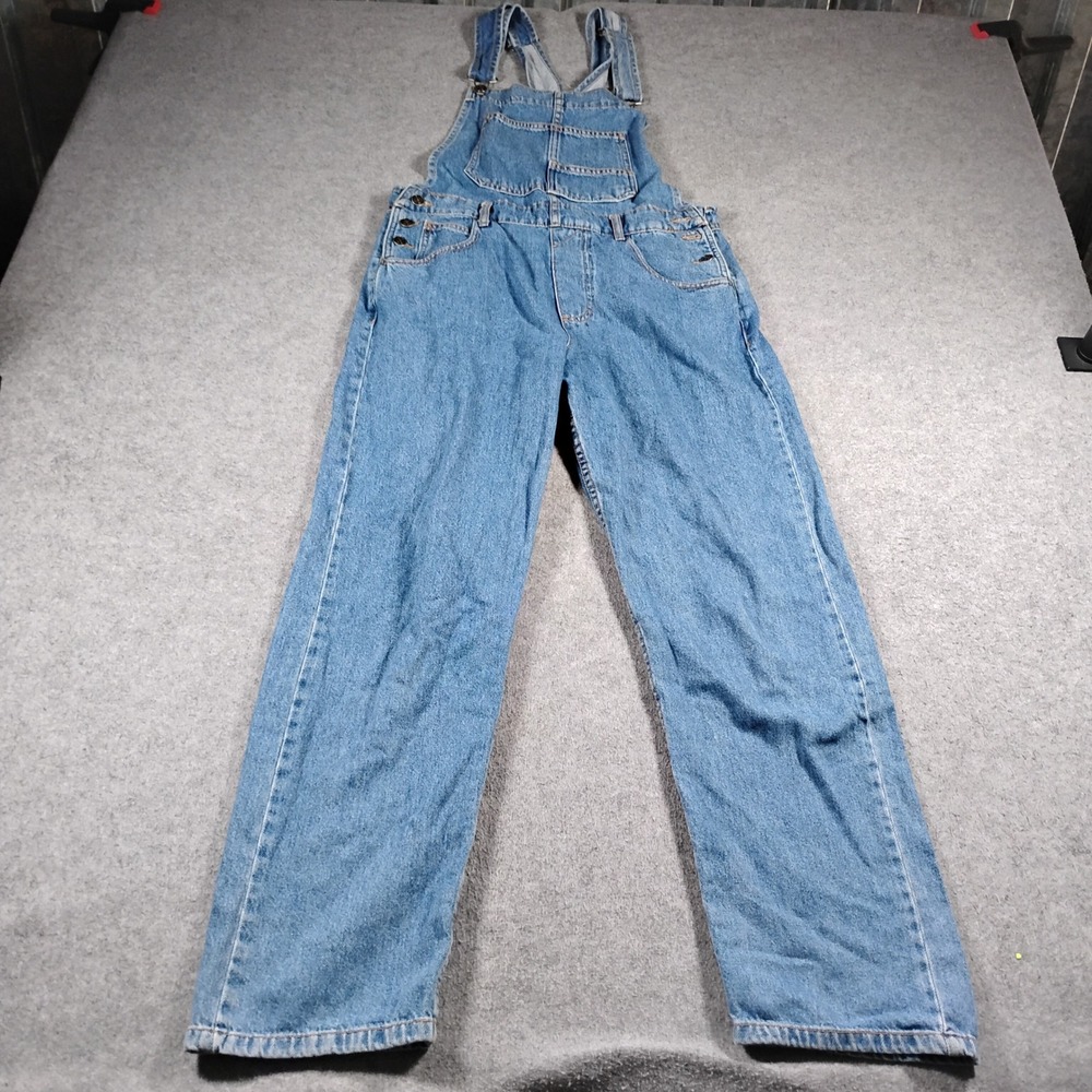 We The Free Womens Blue Denim Straight Leg Relaxed Bib Ziggy Overalls Size S